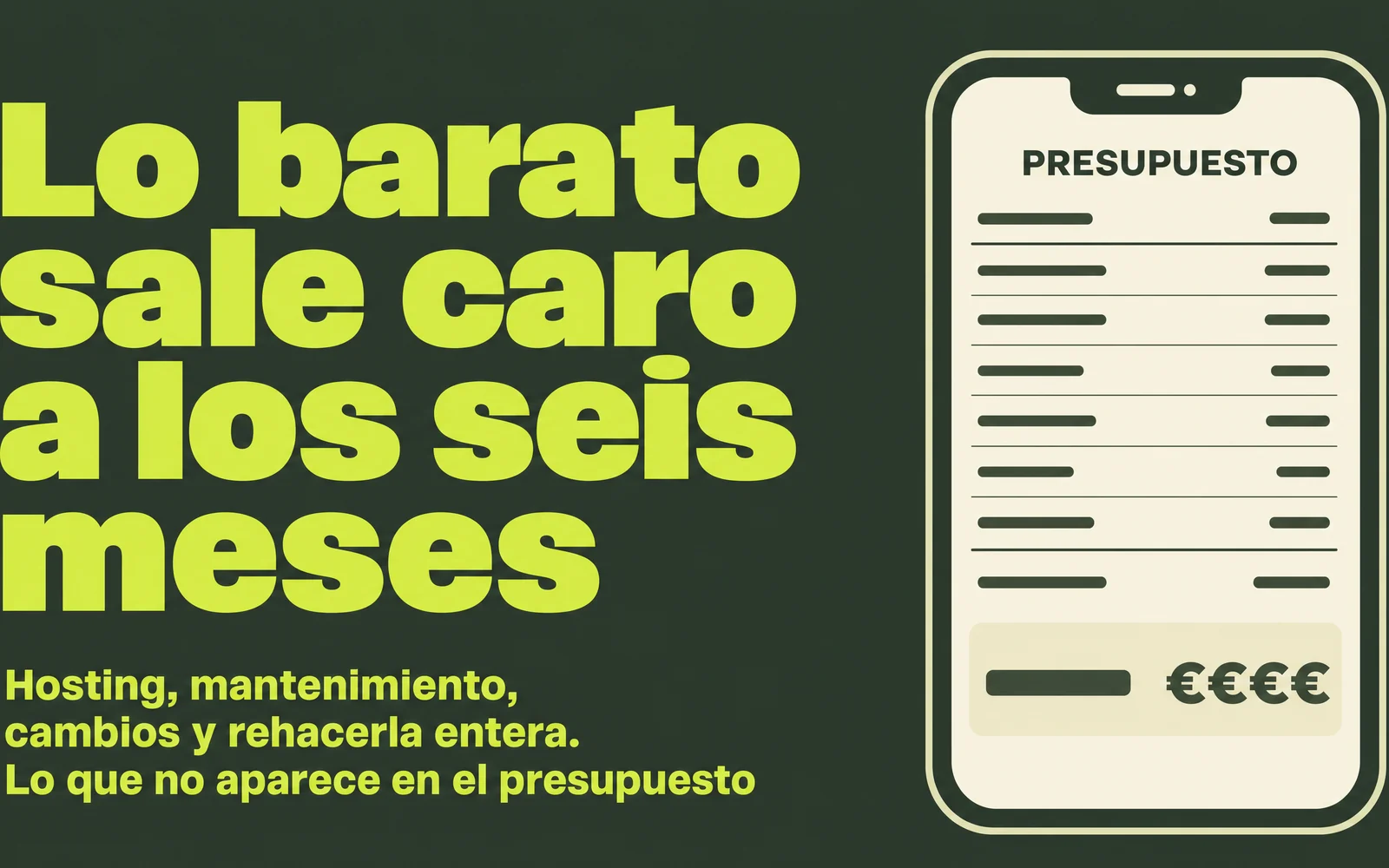Lo barato sale caro a los seis meses: hosting, mantenimiento y cambios que no aparecen en el presupuesto