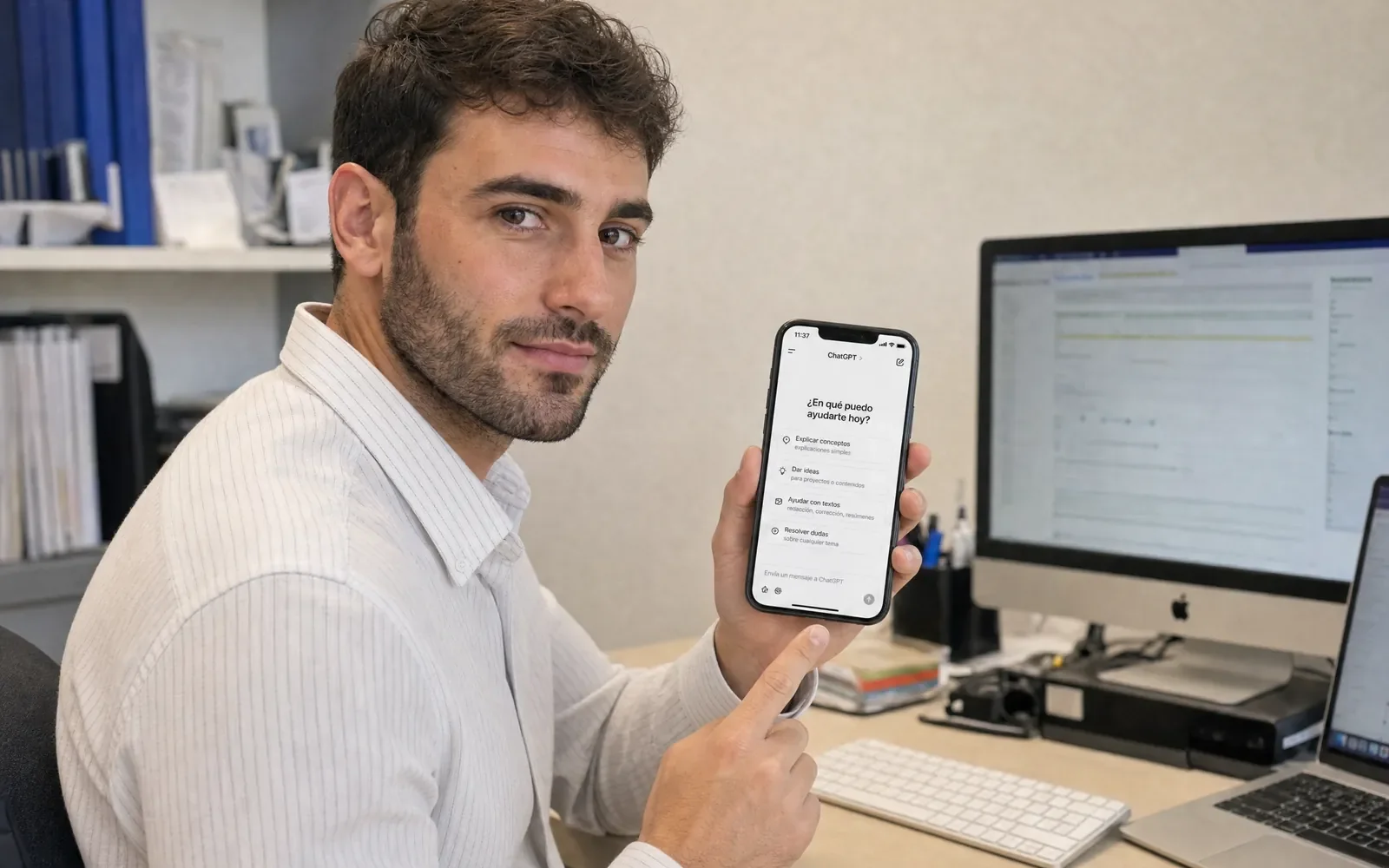 Perfil de Empresa de Google abierto en el móvil
