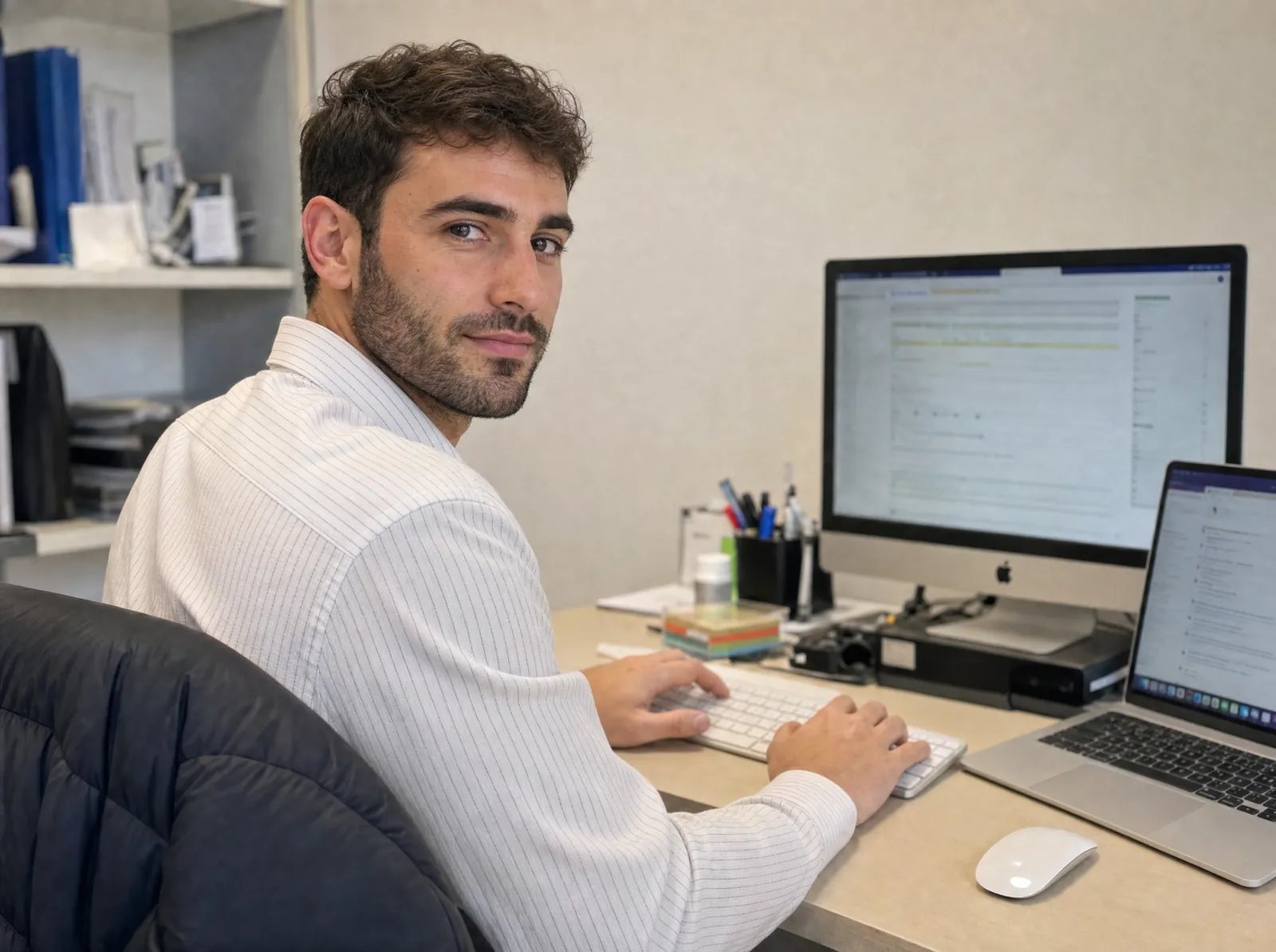 Puesto de trabajo de Vendit Media revisando el desarrollo de una web de cliente