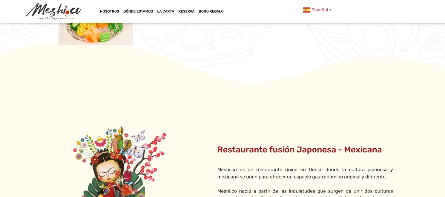 Web anterior de Meshi.co, quiénes son