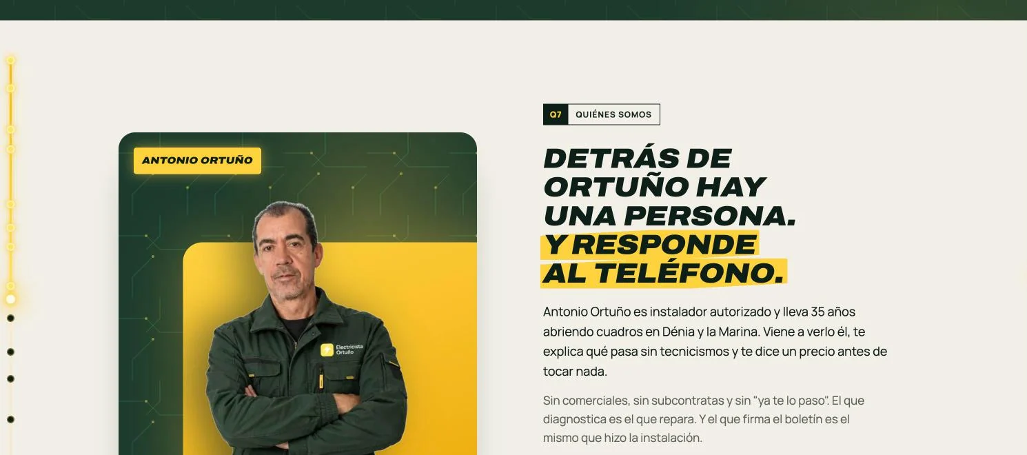 Web nueva de Electricidad Ortuño diseñada por Vendit Media, quién está detrás