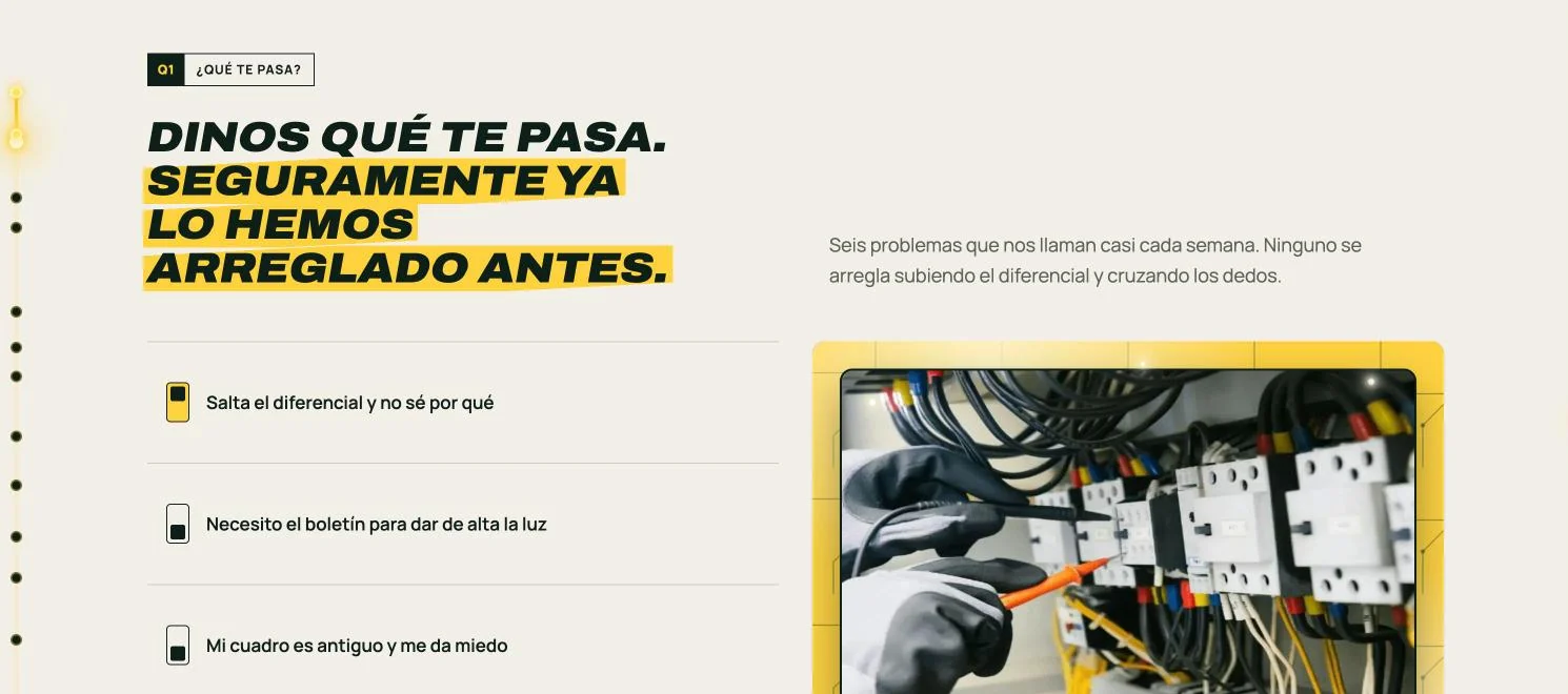 Web nueva de Electricidad Ortuño diseñada por Vendit Media, presentación